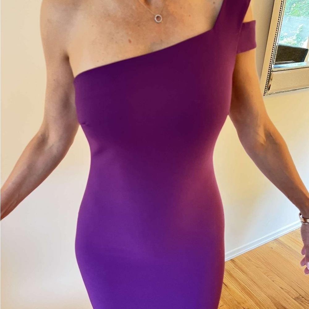 Likely Purple Asymmetrical One-Shoulder Mini Dress